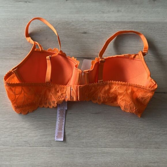 Savage X Fenty Not Sorry Lightly Lined Lace Barlconette Bra Orange 36C NWT - Picture 7 of 7